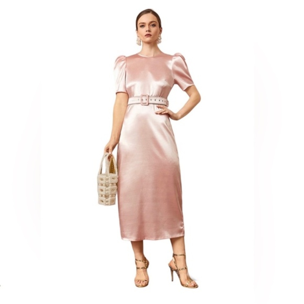 NEW PINK LINE A Maxi DRESS